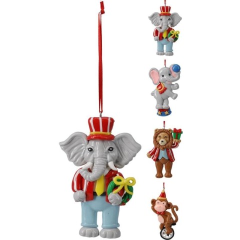 PENDENTI ANIMALI CIRCO H.10.5 4 ASSORTITI